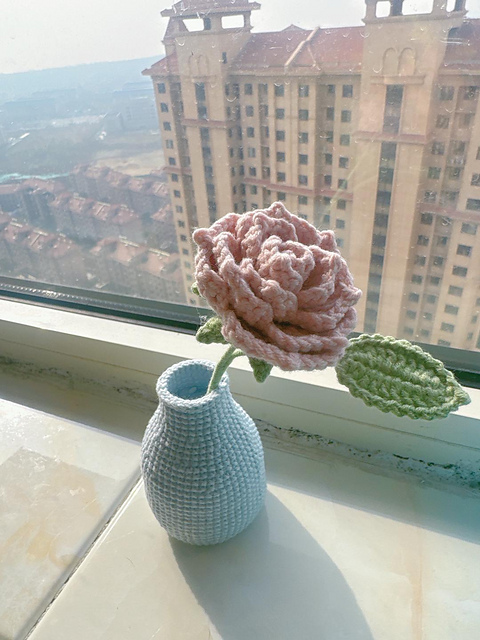 Vase and Cappuccino Rose