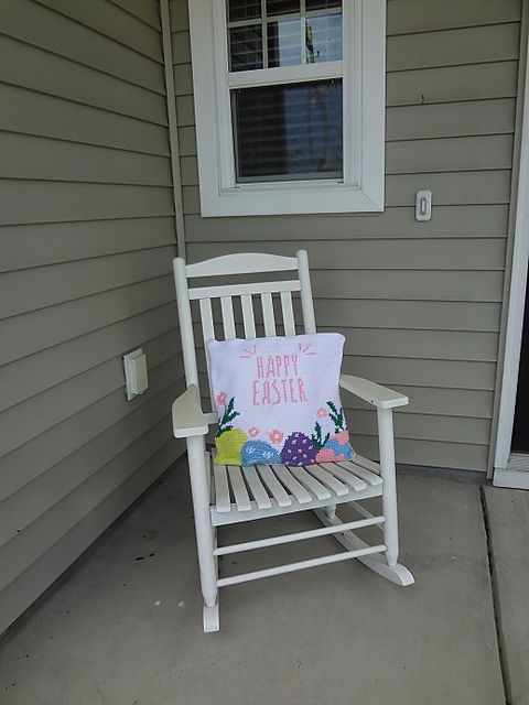 Happy Easter Porch Pillow