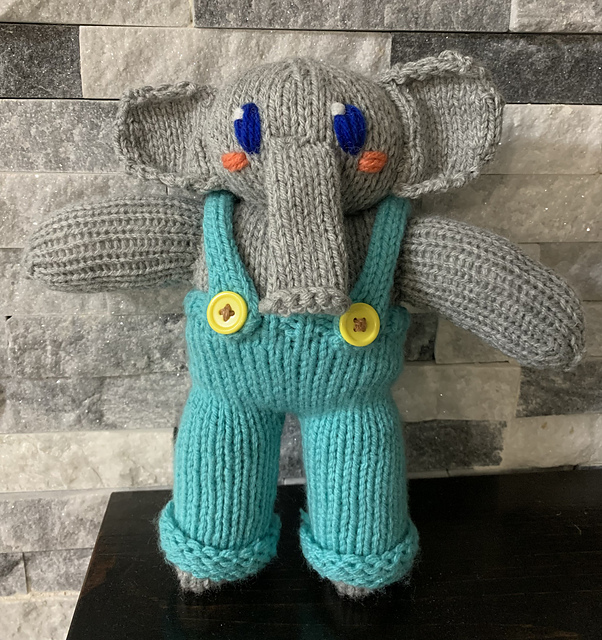 Ravelry Knitted elephant doll pattern by Oliver Barkley