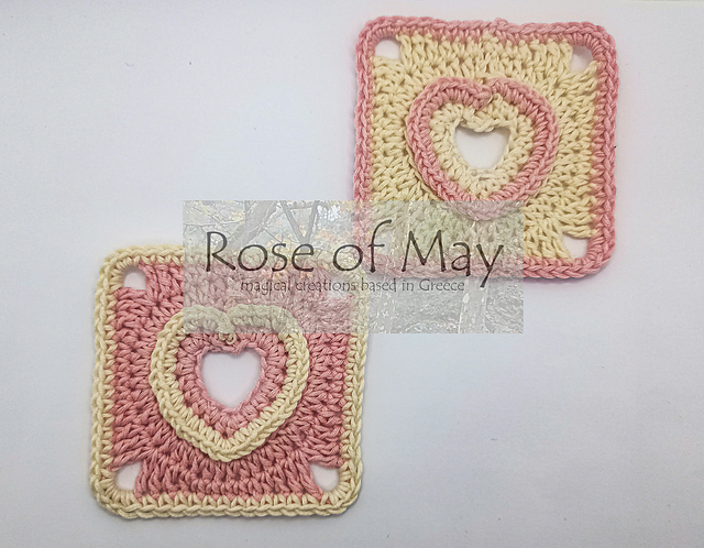 Cute Cutout Heart Granny Square