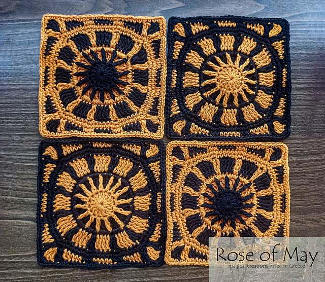 Orange Sun Granny Square