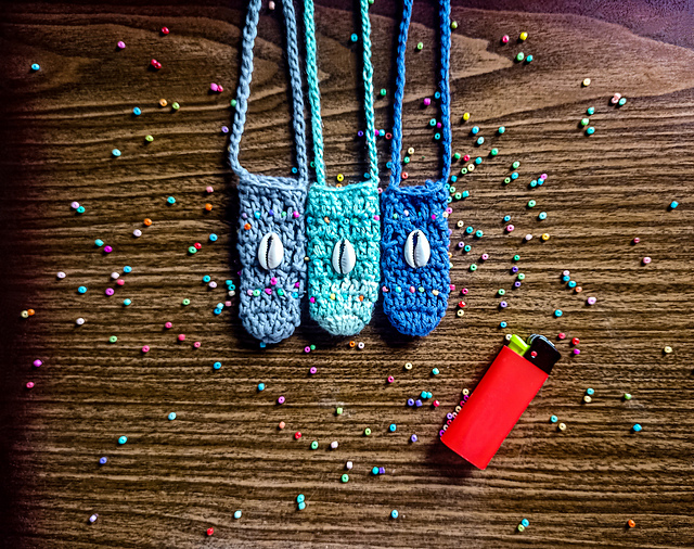 Colorful Summer Lighter/Lipstick Holder Necklace
