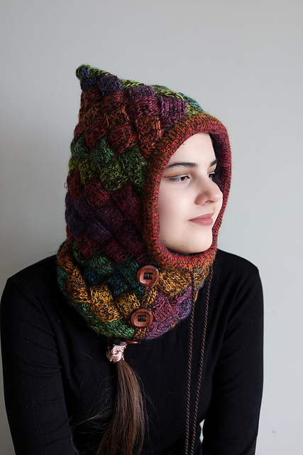 Autumn Entrelac Balaclava for Worsted
