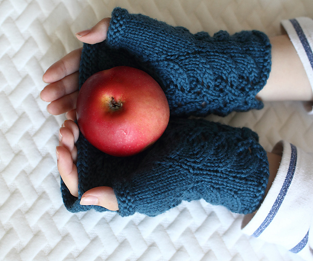 Falling Leaves Fingerless Mitts