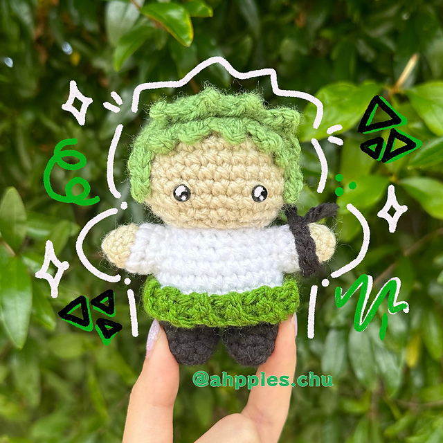 Ravelry: One Piece Zoro Amigurumi pattern by Amanda Hang