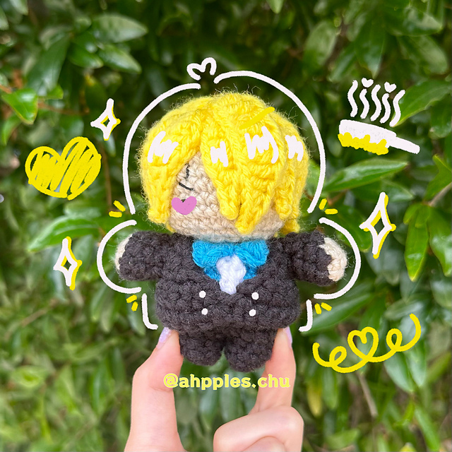 AMOMENTO crochet ワンピース Ravelry: One Piece Sanji Amigurumi pattern by Amanda Hang