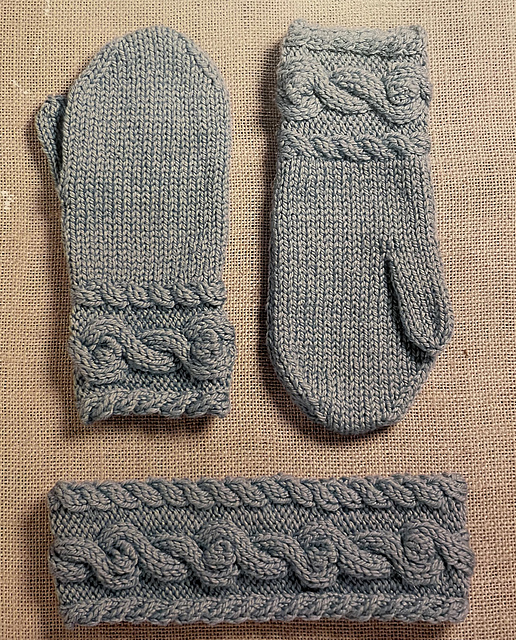 Dover Cabled Headband and Mittens