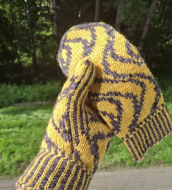 Slippery Road Ahead mittens