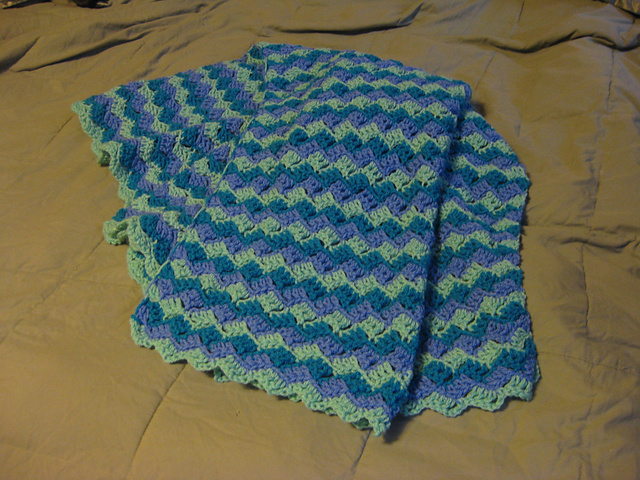 Crosshatch Stripe Afghan