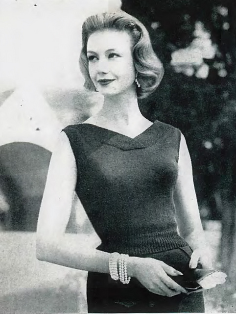 Evening sweater with wide V-neck