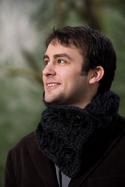 Buttoned Cabled Cowl