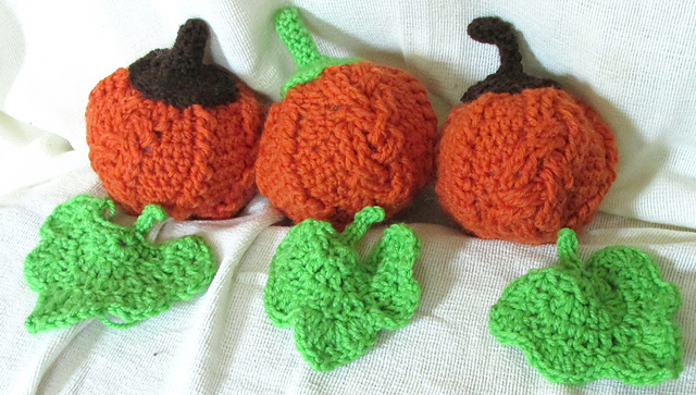 Cabled Pumpkin and Leaf