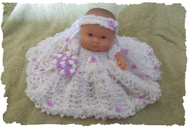 Love Knot Wedding Gown for 8" Berenguer Baby Doll