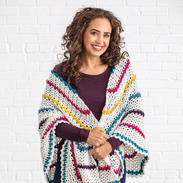 Top-Down Puff Stitch Shawl