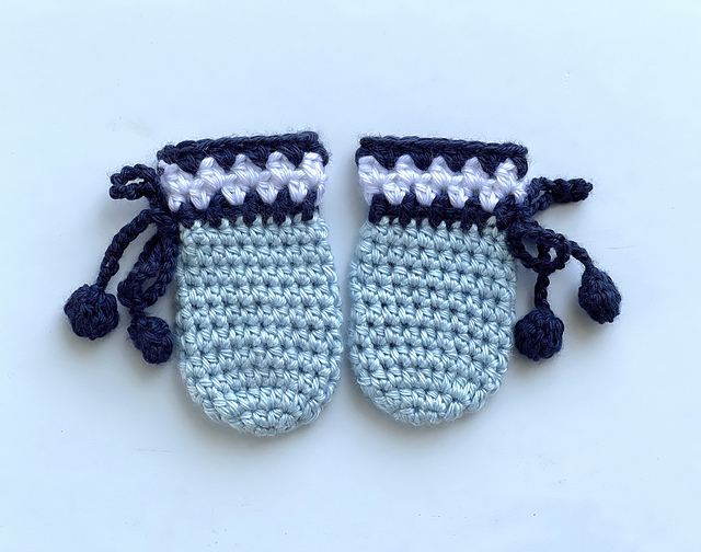 Blue Baby Mittens