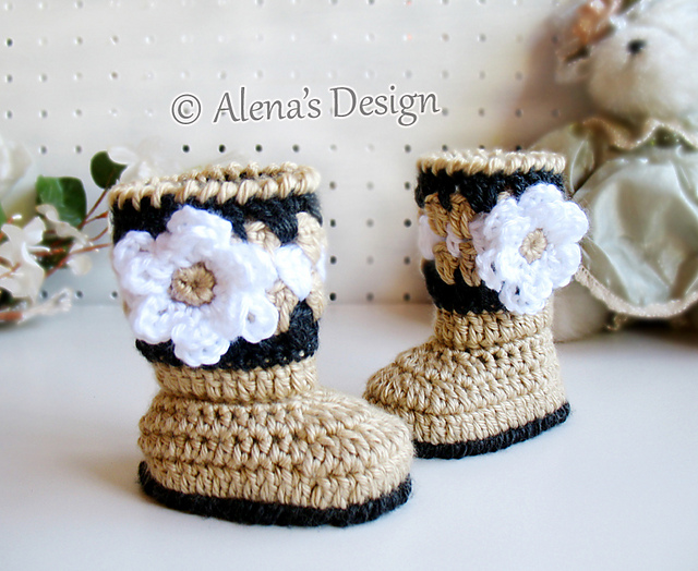 Flower Baby Booties