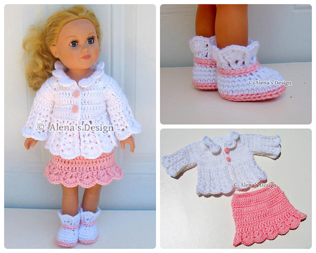 Pink and White Doll Set
