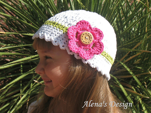 White Hat with Flower