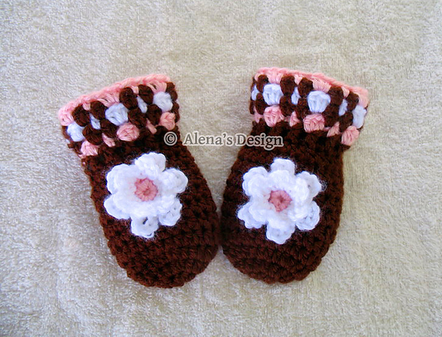 Flower Baby Mittens