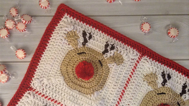 Red Nose Reindeer Square and Blanket