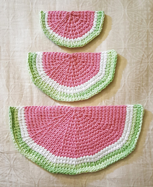 Watermelon Slice Wash Cloths
