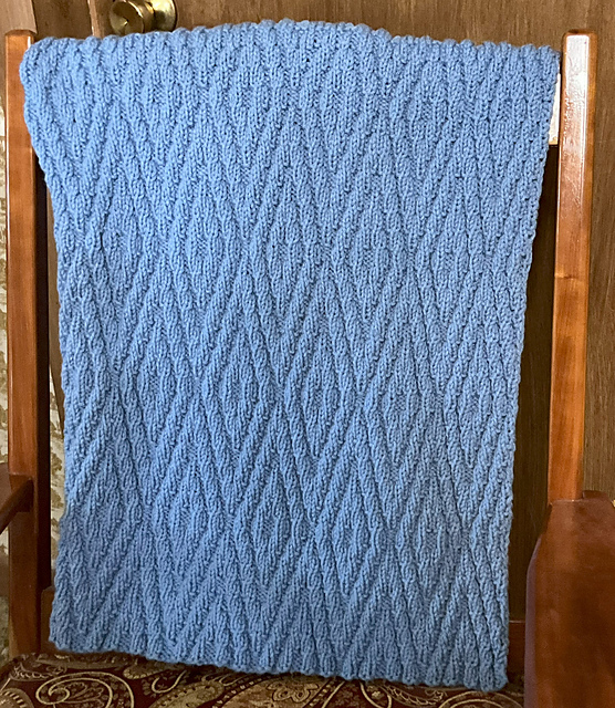Reversible Elongated Diamond Blanket