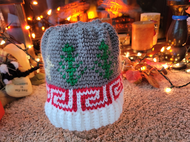 Deer, Trees, Greek Border Hat