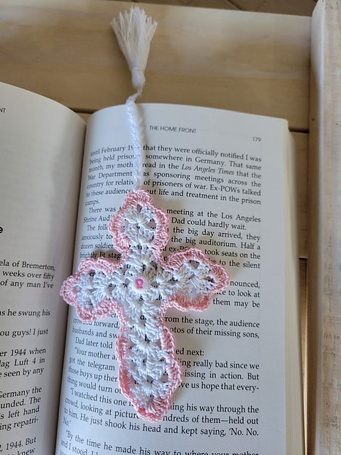 Breast Cancer Ribbon Cross Bookmark