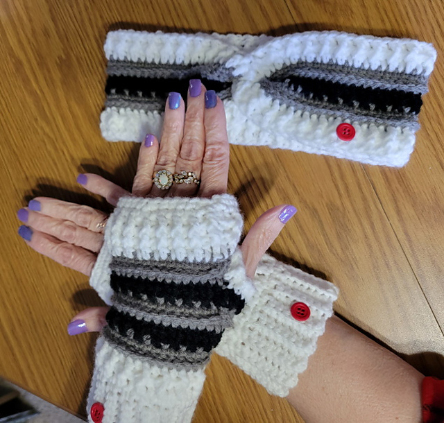 Twist Ear Warmer/Headband and Gloves