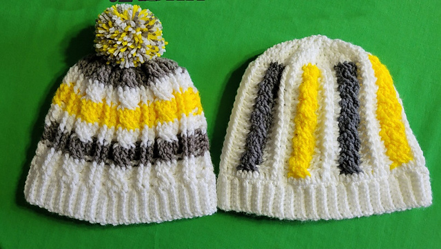 Three Color Cable Hat