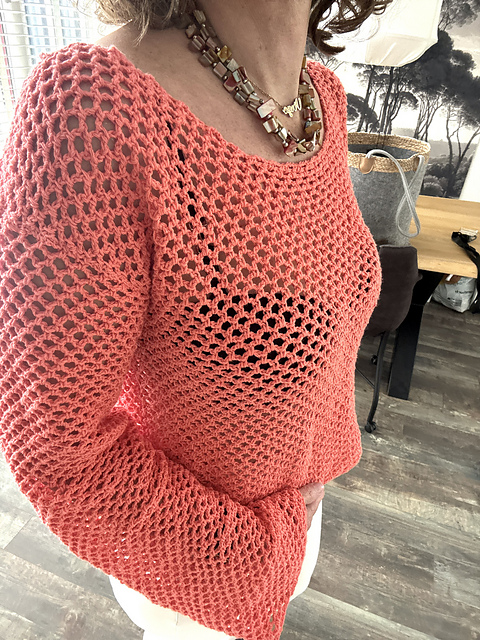 Fishnet shirt Peach