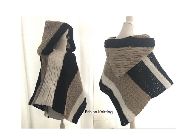 hooded poncho striped