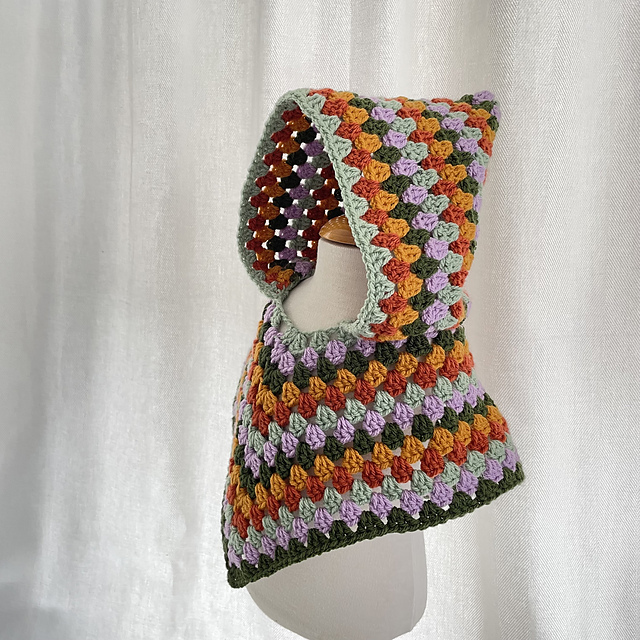 Granny Hooded Poncho Autumn