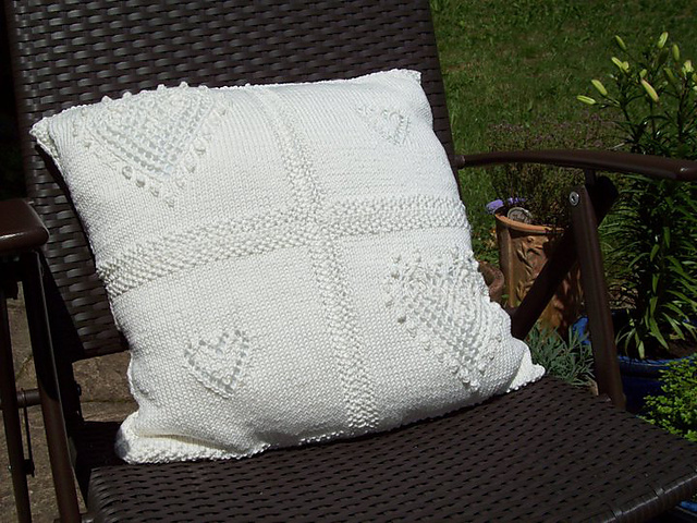 Lace Heart Patchwork Cushion