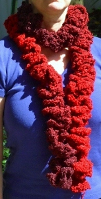 Crimson Ruffle Scarf