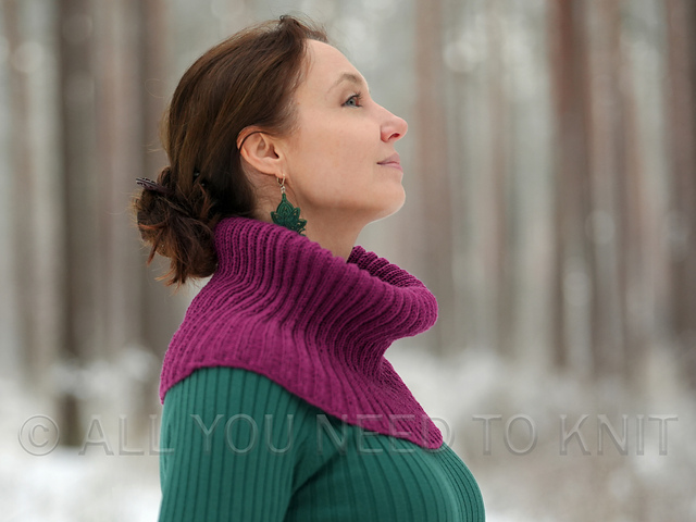 Knitted Loop Scarf "Polar Night"
