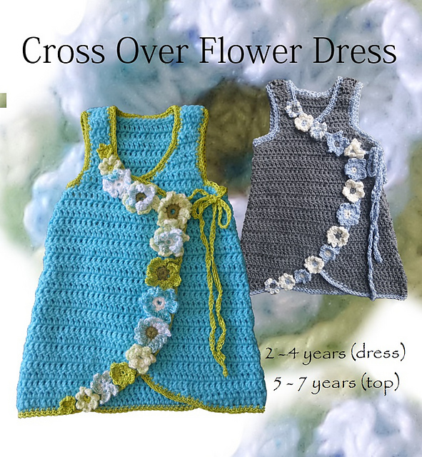 Ravelry Crossover Crochet Flower Dress pattern by Alley J.