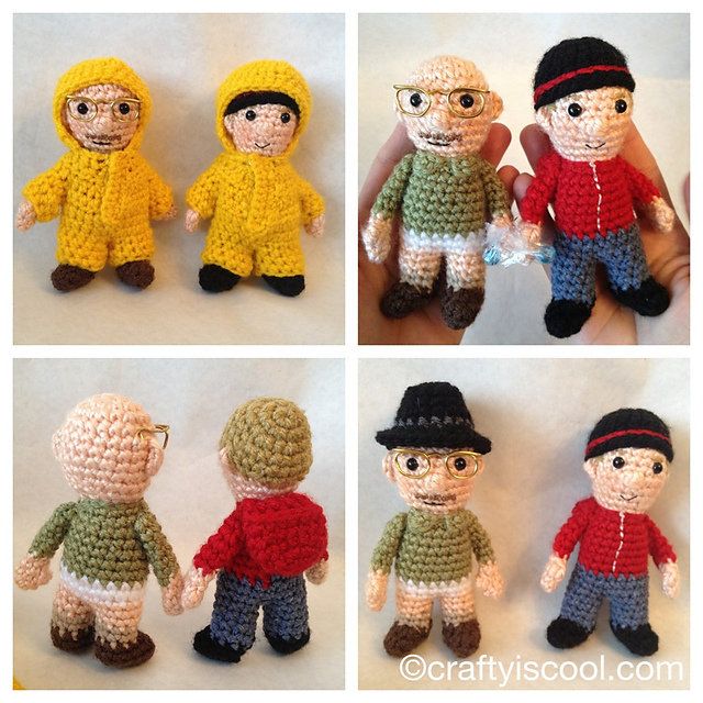 MINI Set of Cooks Walt and Jesse Amigurumi w Hazmat Suits
