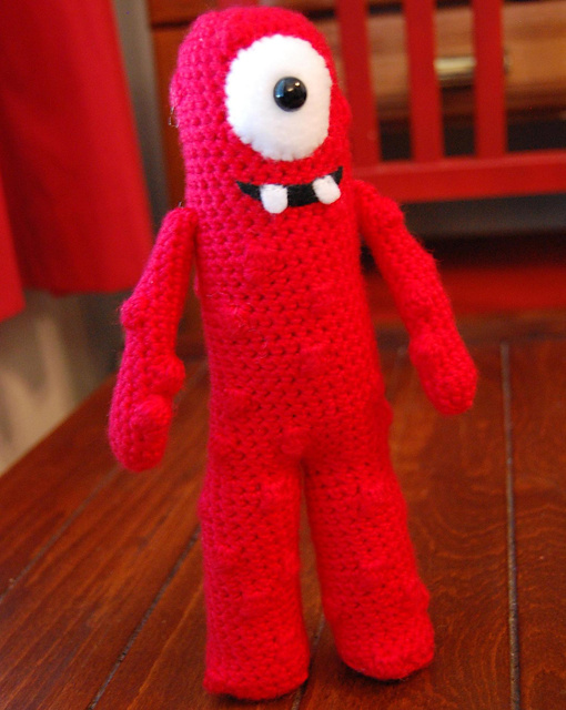 Bumpy Red Cyclops Amigurumi