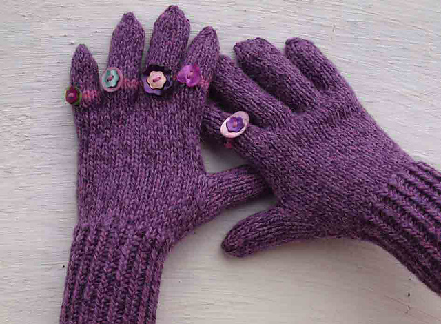 Gloves with button rings – B9-12b