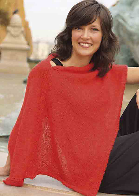 Easy summer poncho with cabled edging – MR14-2