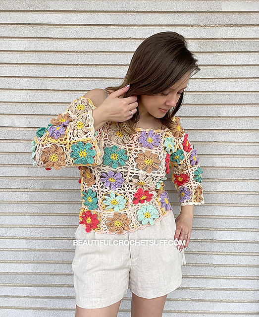 Off the Shoulders Flower Top