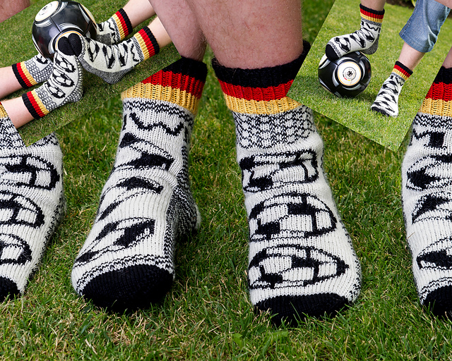 Socken-Kunst im Doubleknittitng-Look