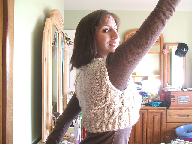 plaited cropped vest