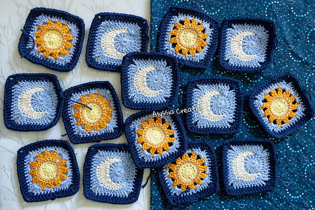 Sun and Moon Granny Squares