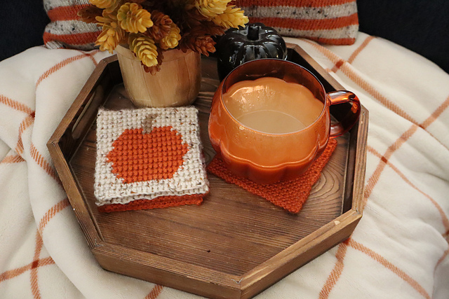 Pumpkin Spice Crocheted Coasters
