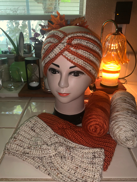 Pumpkin Spice Twisted Ear Warmers
