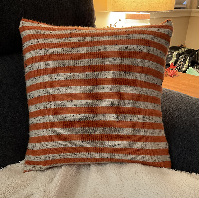 Pumpkin Spice Knit Pillow Cover