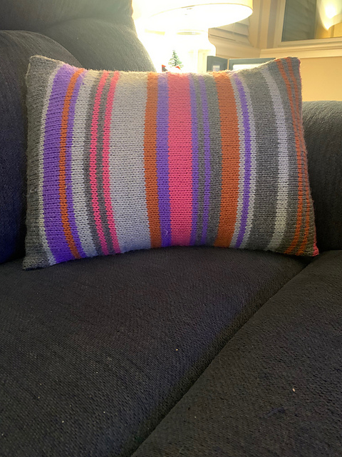 Purple Moon Knit Pillow Cover