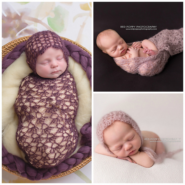 Newborn Lace Bonnet Hat and Photography Wrap